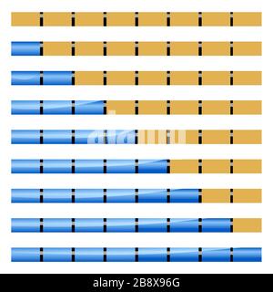 Progress loading bar with lighting. Stock Vector