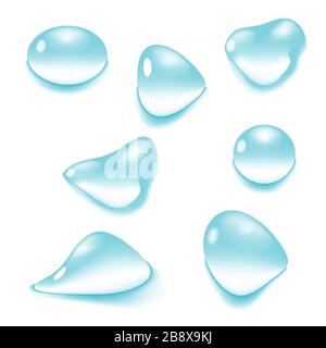 Waterdrops in different shapes set Stock Vector