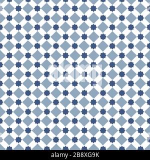 Hand drawn stars shaped Moroccan seamless pattern for Ramadan Kareem greeting cards, islamic backgrounds, fabric, web banners. Portuguese azulejos Stock Vector