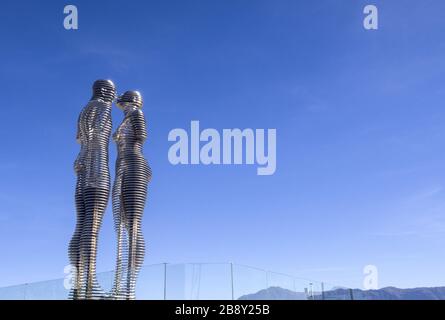 Gori, Georgia - 11/07/2019: Ali & Nino Statue - moving figures, good for background Stock Photo