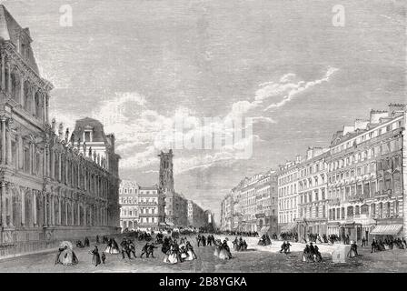 Rue de Rivoli, Paris, France, 1857 Stock Photo