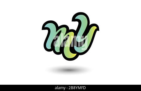 Initial Letter MY Rounded Design Logo Stock Vector