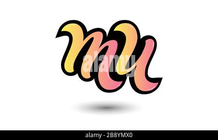 MU initial letter logo design Stock Vector