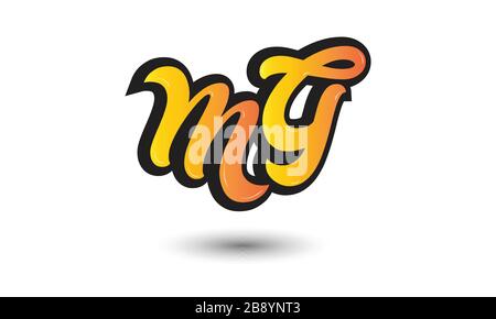 MG Logo. Vector Graphic Branding Letter Element. White Background. Stock Vector