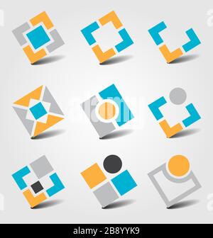 Colorful business icon collection for creative design Stock Vector