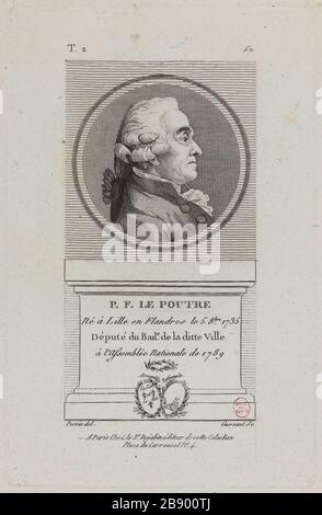 Pierre-François Le Beam, bailiwick of Deputy Lilles in Flanders. E. Guersant. 'Pierre-François Le Poutre, Député du baillage de Lilles en Flandres'. Physionotrace. Paris, musée Carnavalet. Stock Photo