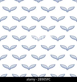 Angel white wings sketch pattern Stock Vector