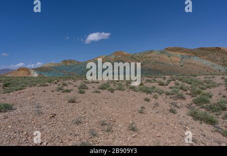 Colored Mountains and hills  near Damghan the province Semnan, Iran. Stock Photo