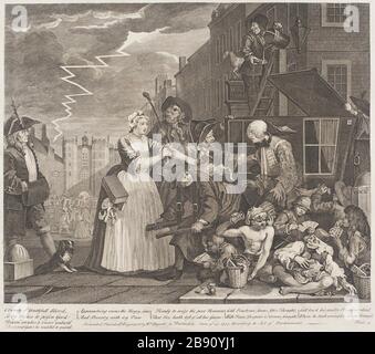 'O Vanity of Youthful Blood; English:  England, 1735 Series: A Rake's Progress, plate IV Prints; engravings Engraving Gift of Miss Bella Mabury (M.46.5.4) Prints and Drawings; 1735date QS:P571,+1735-00-00T00:00:00Z/9; '