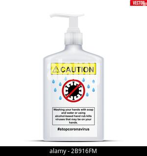 Sanitizer bottle soap Stock Vector