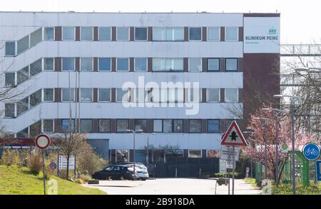 Hanover, Germany. 23rd Mar, 2020. The Peine Clinic. In the middle of the coronavirus crisis, about 800 employees of the Peine hospital have to fear for their jobs. Credit: Julian Stratenschulte/dpa/Alamy Live News Stock Photo