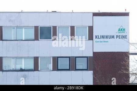 Hanover, Germany. 23rd Mar, 2020. The Peine Clinic. In the middle of the coronavirus crisis, about 800 employees of the Peine hospital have to fear for their jobs. Credit: Julian Stratenschulte/dpa/Alamy Live News Stock Photo