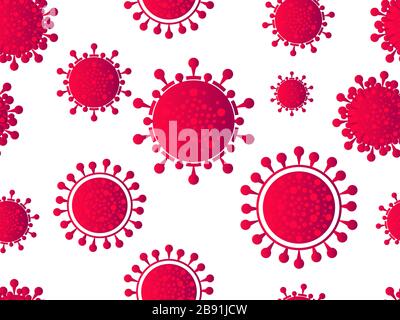 Coronavirus disease COVID-19. Virus cell seamless pattern. 2019-nCoV, middle east respiratory syndrome. Pandemic of coronavirus. Vector illustration Stock Vector