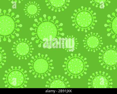 Coronavirus disease COVID-19. Virus cell seamless pattern. 2019-nCoV, middle east respiratory syndrome. Pandemic of coronavirus. Vector illustration Stock Vector