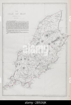 'The Isle of Man' showing Sheadings. WELLER 1868 old antique map plan chart Stock Photo