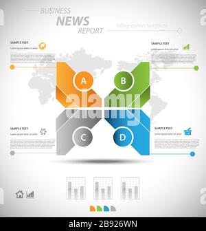 Business infographic template for interactive data communication Stock Vector
