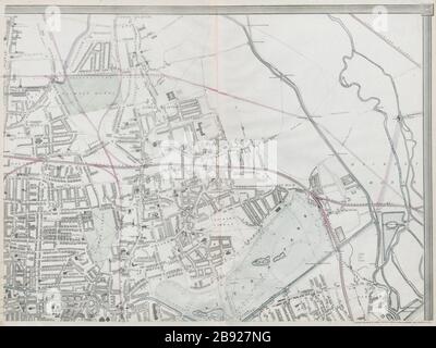 'CASSELLS LONDON NE. Hackney Old Ford Dalston Homerton Clapton. WELLER 1868 map Stock Photo