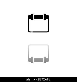 Calender. Black symbol on white background. Simple illustration. Flat Vector Icon. Mirror Reflection Shadow. Can be used in logo, web, mobile and UI U Stock Vector