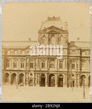 Pavillon de l'Horloge, Palais du Louvre, 1st arrondissement, Paris Pavillon de l'Horloge, palais du Louvre. Paris (Ier arr.). Photographie anonyme. Tirage sur papier albuminé. Paris, musée Carnavalet. Paris, musée Carnavalet. Stock Photo