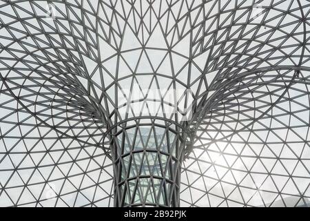 Double Curve Funnel Shaped Skylight. Architectural Glass Steel Structure of  a Dome. Parametric Design Stock Photo - Alamy