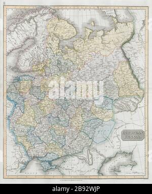 'European Russia' including Baltics Belarus Ukraine. THOMSON 1830 old map Stock Photo