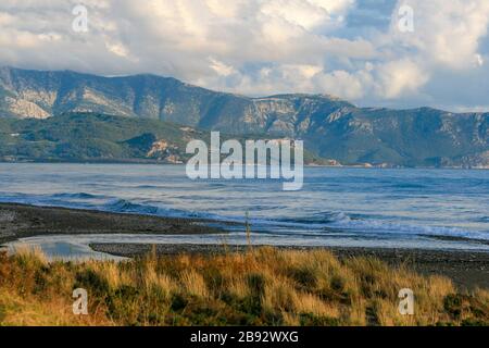 Mountain and sea views in Finike District of Antalya Stock Photo