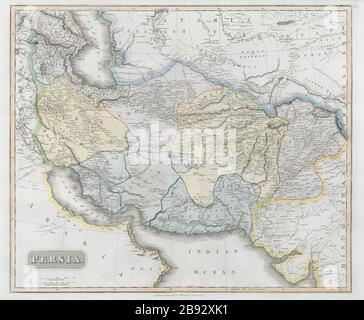 Persia Caucasus Central Asia. Shows Aboo Heyle (Abu Hail/Dubai) THOMSON 1830 map Stock Photo
