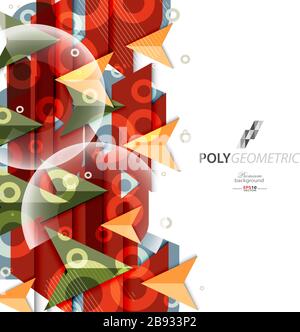 Polygeometric abstract colorful background template Stock Vector