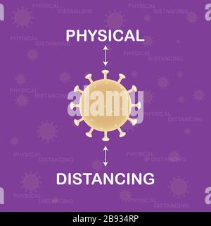 Background Physical Distancing warning. Physical Distancing about coronavirus or covid-19 Stock Vector