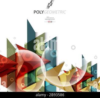 Polygeometric abstract colorful background template Stock Vector