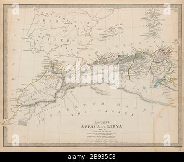 ANCIENT NORTH AFRICA Mauritania Byzacium Morocco Tunisia Algeria SDUK 1844 map