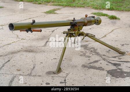 Russian anti tank grenade launcher on bipods Stock Photo