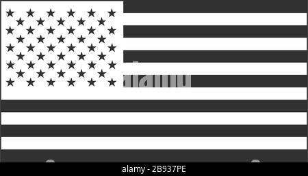 Black American flag. Stock Vector illustration isolated on white background. Stock Vector