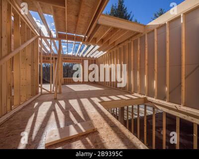 New house framing construction Stock Photo