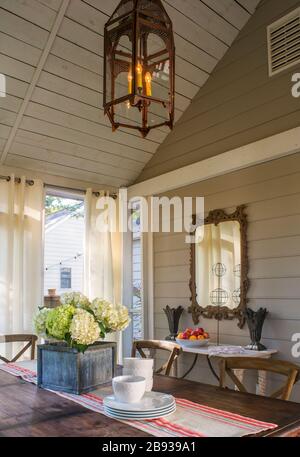 Small House Decorating- Enclosed porch Stock Photo