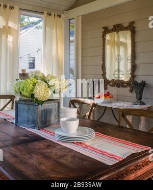 Small House Decorating- Enclosed porch Stock Photo