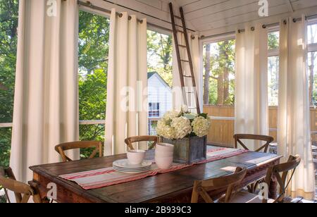 Small House Decorating- Enclosed porch Stock Photo