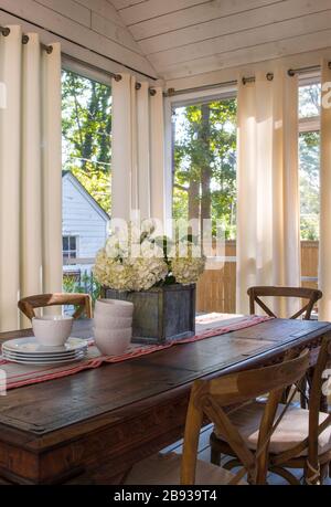 Small House Decorating- Enclosed porch Stock Photo