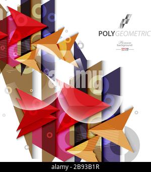Polygeometric abstract colorful background template Stock Vector