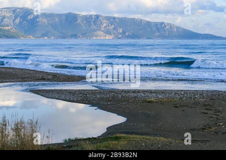 Mountain and sea views in Finike District of Antalya Stock Photo