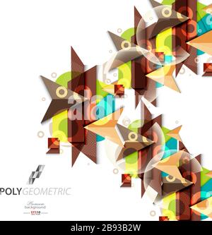 Polygeometric abstract colorful background template Stock Vector