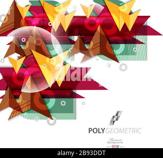 Polygeometric abstract colorful background template Stock Vector