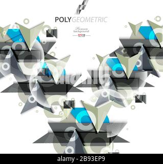 Polygeometric abstract colorful background template Stock Vector