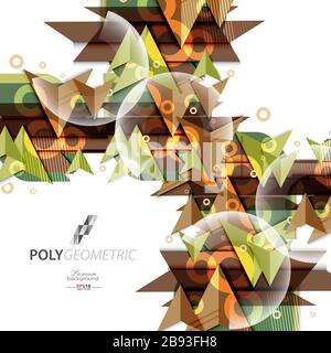 Polygeometric abstract colorful background template Stock Vector