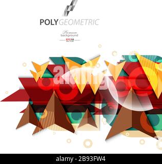 Polygeometric abstract colorful background template Stock Vector