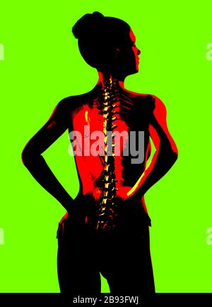 3d illustration of back side of woman standing Stock Photo - Alamy