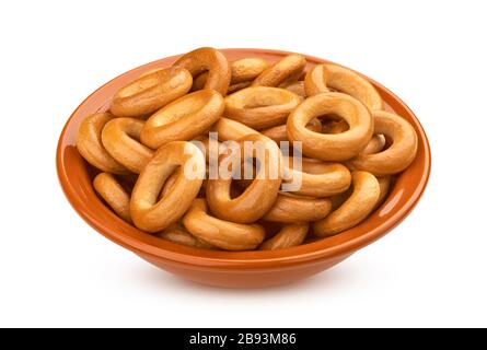 Russian bagels isolated on white background with clipping path Stock Photo