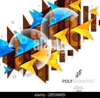 Polygeometric abstract colorful background template Stock Vector
