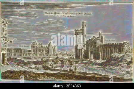 Prosp. Of the Porte de Nesle, and a piece of the Oberndheil The Gallerie du Louvre, Tour de Nesle, Seine and Palais de Louvre in Paris, Fig. 54, p. 64, Martin Zeiller: Topographia Galliae, oder, Beschreibung und Contrafaitung der vornehmbsten und bekantisten Oerter in dem mächtigen und grossen Königreich Franckreich: beedes auss eygner Erfahrung und den besten und berühmbtesten Scribenten so in underschiedlichen Spraachen davon aussgangen seyn auch auss erlangten Bericht- und Relationen von etlichen Jahren hero zusammengetragen in richtige Ordnung gebracht und auff begehren zum Druck verfertig Stock Photo