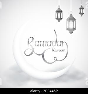 Greeting background of the holy month of Ramadan Kareem. Vector illustration. Stock Vector